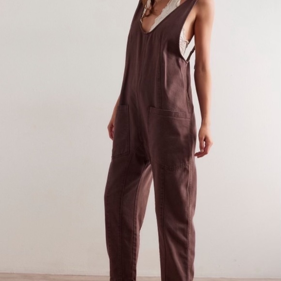 Free People Pants - NWT Free People High Roller jumpsuit in Mocha